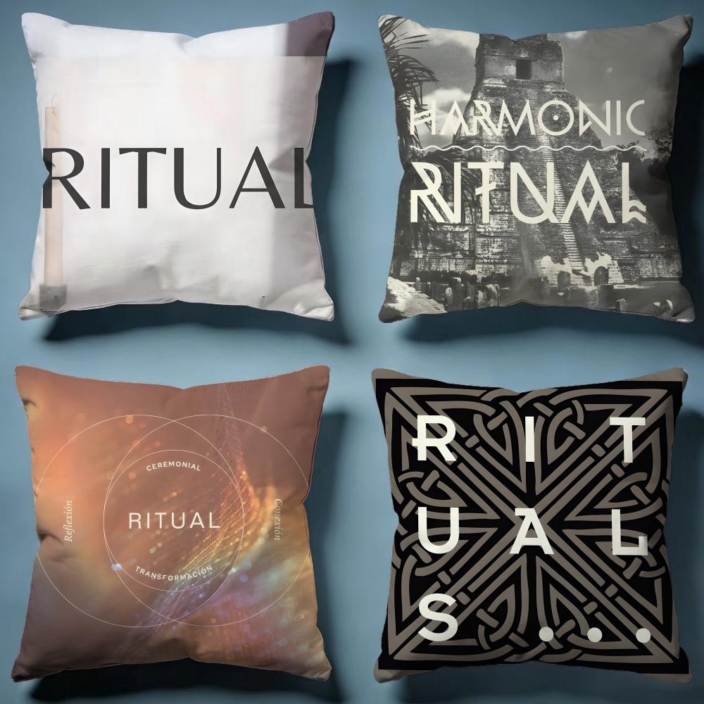 Hot RRitualsing Cushion Cover Soft Decorative Pillow Case Suitable for Bedroom Sofa Car Travel Use