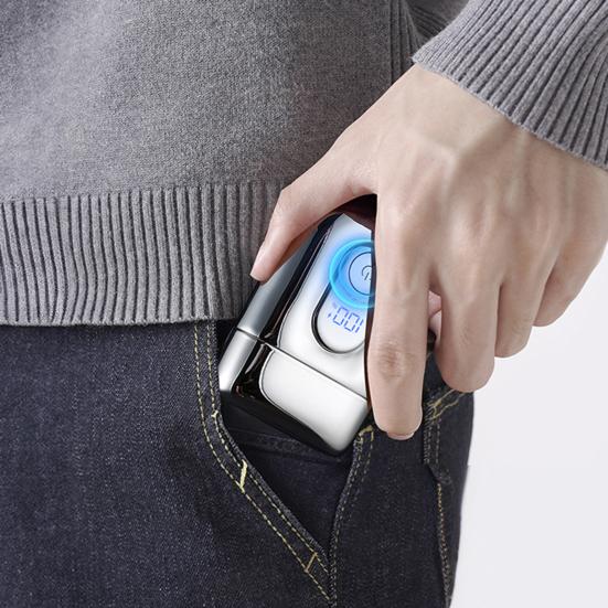 Мини-электробритва со светодиодным дисплеем, USB-перезаряжаемая, водонепроницаемая, с 3 головками, портативная дорожная бритва для мужчин, триммер для бороды, инструмент для удаления волос