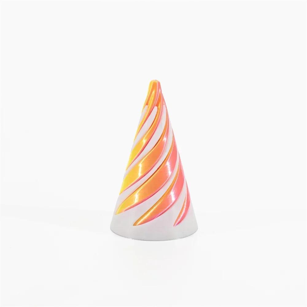 2025 3D Printed Spiral Cone Toy Impossible Pyramid Passthrough Sculpture Pass Through Pyramid Toy Mini Vortex Thread Illusion