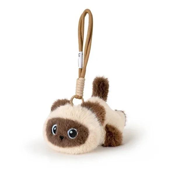 Плюшевые игрушки Черный кот Милые животные Сиамский котенок Прекрасная мягкая кукла Мультяшный кот Брелок Плюшевая игрушка Подарок на День рождения Рождество