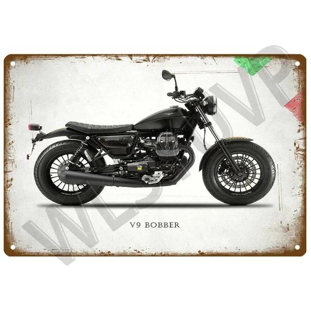 Moto Guzzi старик Винтажный Оловянный Знак Шэбби Шик Металлическая Настенная Декорация Ретро Бар Декорация античный Металлический Постер