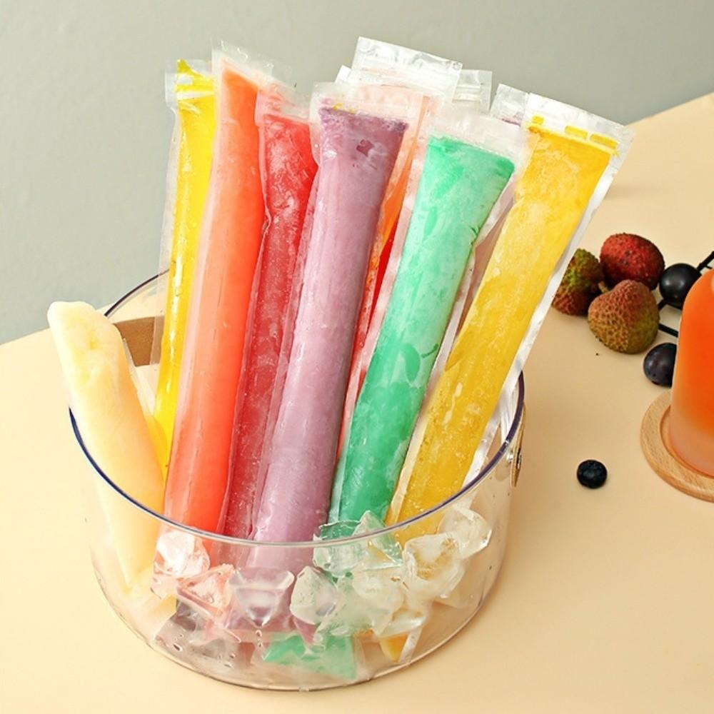 100pcs Self Seal Disposable Transparent Ice Lolly Bag Food Grade Ice Cube Mold Ice Bags Cool Summer