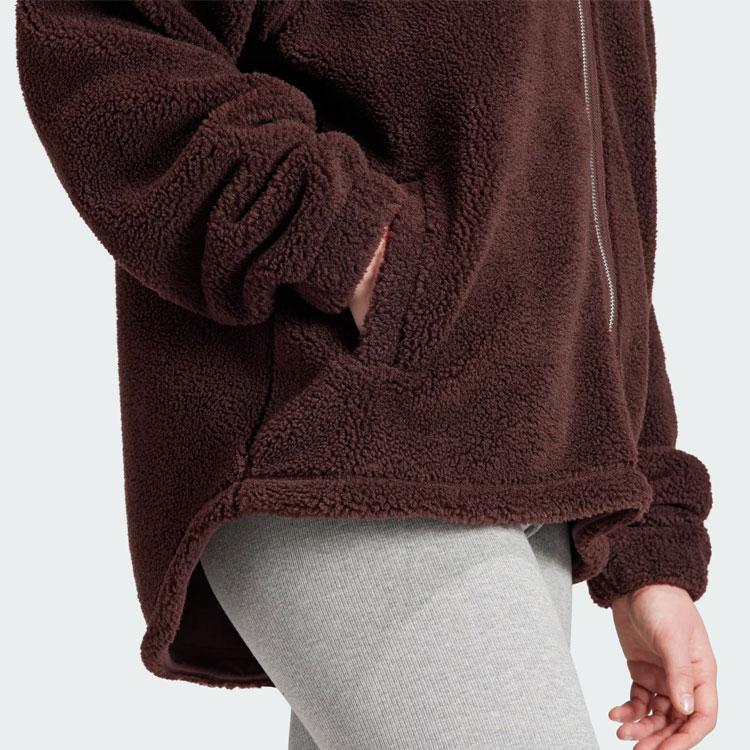 adidas Originals Essentials Куртка с длинным рукавом с флисовым воротником Женская верхняя одежда Темно-серый коричневый IM3898