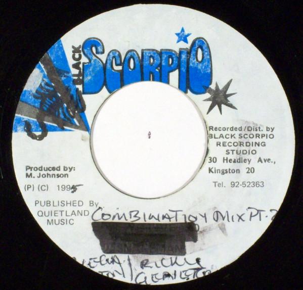 7-дюймовая пластинка RICKY GENERAL MEGA BANTON Combination Mix Pt.2 NONE 1995 Ямайка Регги Ска Дуб Б/у