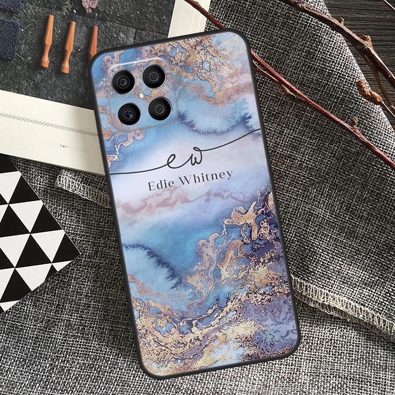 ПЕРСОНАЛИЗИРОВАННЫЙ мраморный чехол с именем и блестками для Honor 90 70 50 Lite Magic 5 Magic 6 Pro X6 X7 X8 X9 X6a X7a X8a X9a X8b X9b