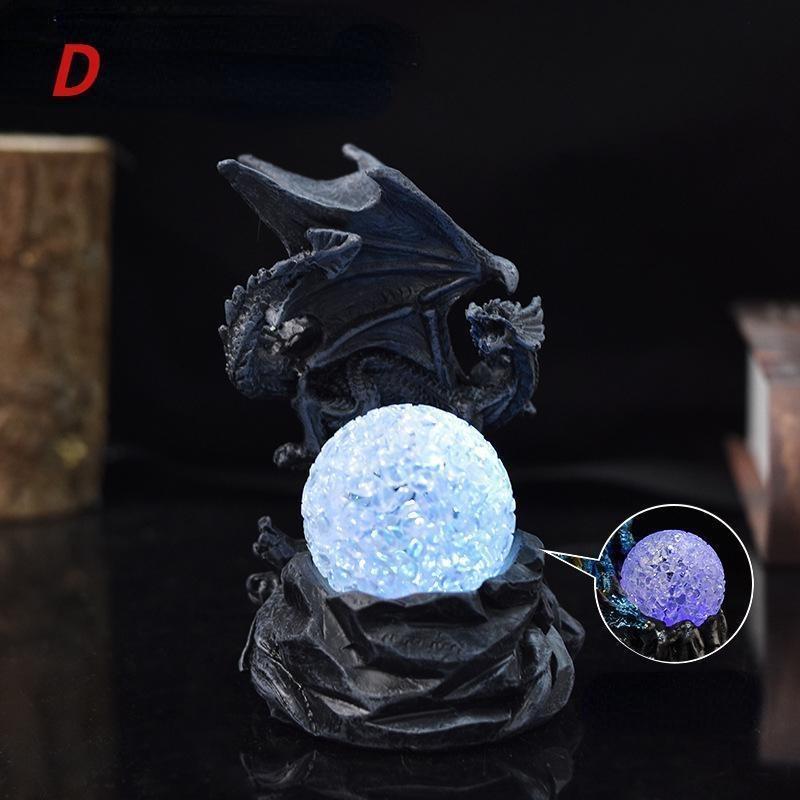 1 шт., меняющая цвет лавовая смола, основа, статуэтки дракона, люминесцентный динозавр, священный дракон, боевой дракон, домашняя настольная скульптура, детские подарки