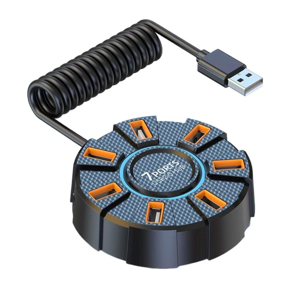 USB-разветвитель 7 портов Множественный расширитель RGB-подсветка Мульти-разветвитель Адаптер Адаптер зарядного устройства