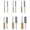YUENTOEN Wire Brushes with Hex Shank, Brass Brushes for Electric Drills, Pack of 12, Sizes: 8mm, 9mm, 10mm, 11mm, 12mm, 13mm, 14mm, 15mm, 16m