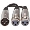 Hosa XLR Y Cable 15cm Female x2 to Male YXF-119