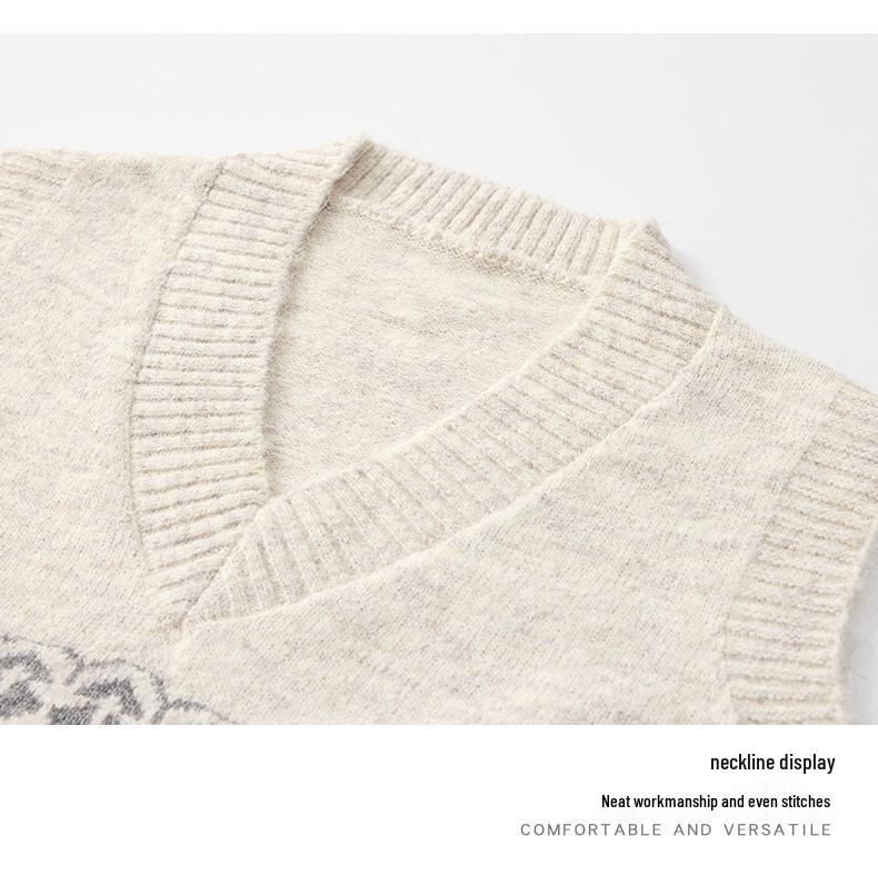 Мужской ретро жилет-свитер с V-образным вырезом, вязаный в стиле Аргил и Фэйр-Айл, для осени/зимы