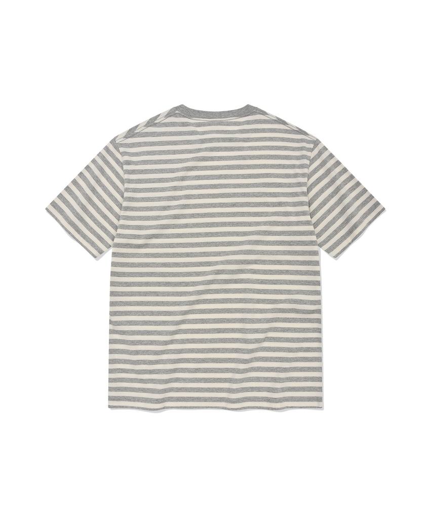 WACKY WILLY Basic Striped Short Sleeve T-Shirt Gray