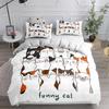 Мультяшный комплект постельного белья с котами для взрослых, зимние комплекты пододеяльников для детей, полуторный, двуспальный, королевский, кинг-сайз, набор для спальни, домашний текстиль, Housse De Couette