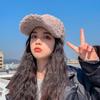 Шапка из овечьей шерсти женская осенне-зимняя шапка ins маленькое лицо утолщенная теплая бейсболка зимняя