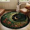 1pc of a Round Rug Featuring a Crescent Moon And Floral Design, Designed to Be Non-Slip And Resistant to Fading, Suitable for Living Rooms, Bedrooms