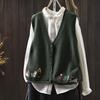 Vest for Women Cotton Autumn Winter Tops Knitted Sweater Vest Oversize  Down Casual V-neck Vest