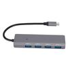 USB C Хаб 4 Порта USB3.0 Алюминиевый Сплав Легкий 5 Гбит/с Быстрый Отвод Тепла USB Разветвитель для ПК