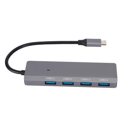 USB C Хаб 4 Порта USB3.0 Алюминиевый Сплав Легкий 5 Гбит/с Быстрый Отвод Тепла USB Разветвитель для ПК