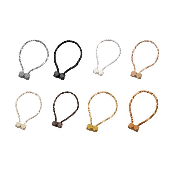1 Pair Magnetic Curtain Tiebacks, Twisted Rope Curtain Holdbacks, Simple Decorative Draperies Holders for Bedroom Living Room Kitchen