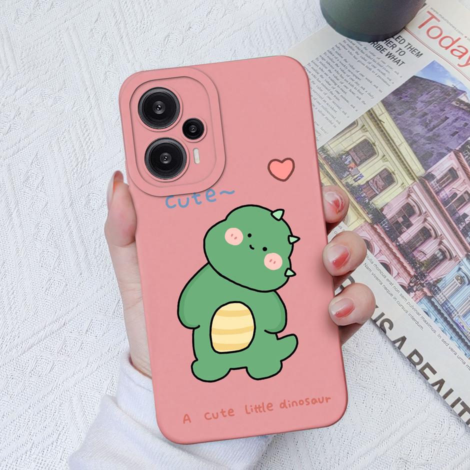 Case For Redmi Note 12 Turbo Poco F5 5G Lovely Dinosaur Silicone Pattern Phone Cover For Note12 Turbo PocoF5 Hot Grateful Funda