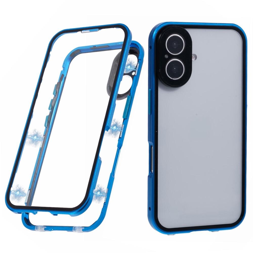 iPhone 16 Case, Magnetic Dual Glass, Blue