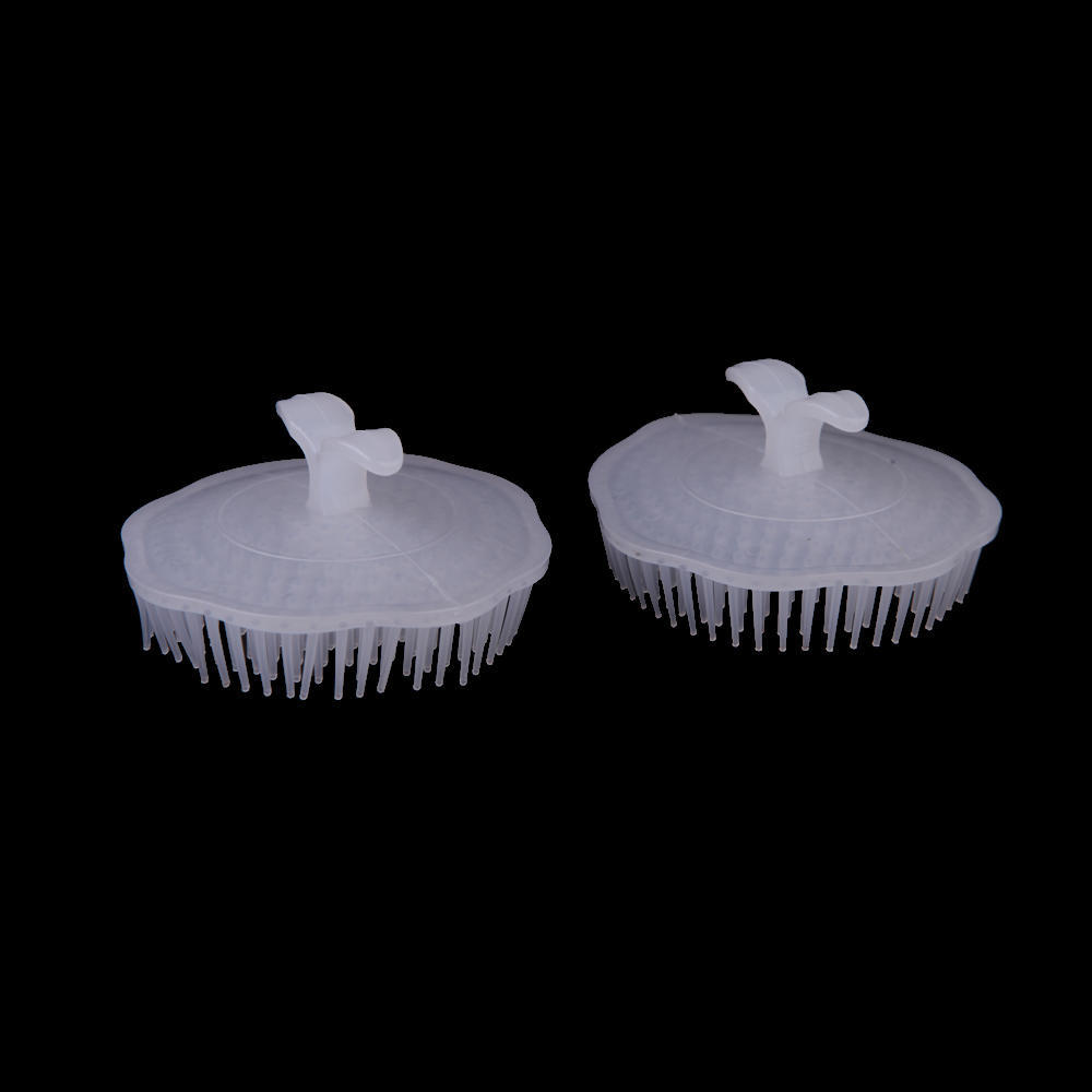 2Pcs White Hair Shampoo Scalp Body Massage Massager Brush Comb Hare Care