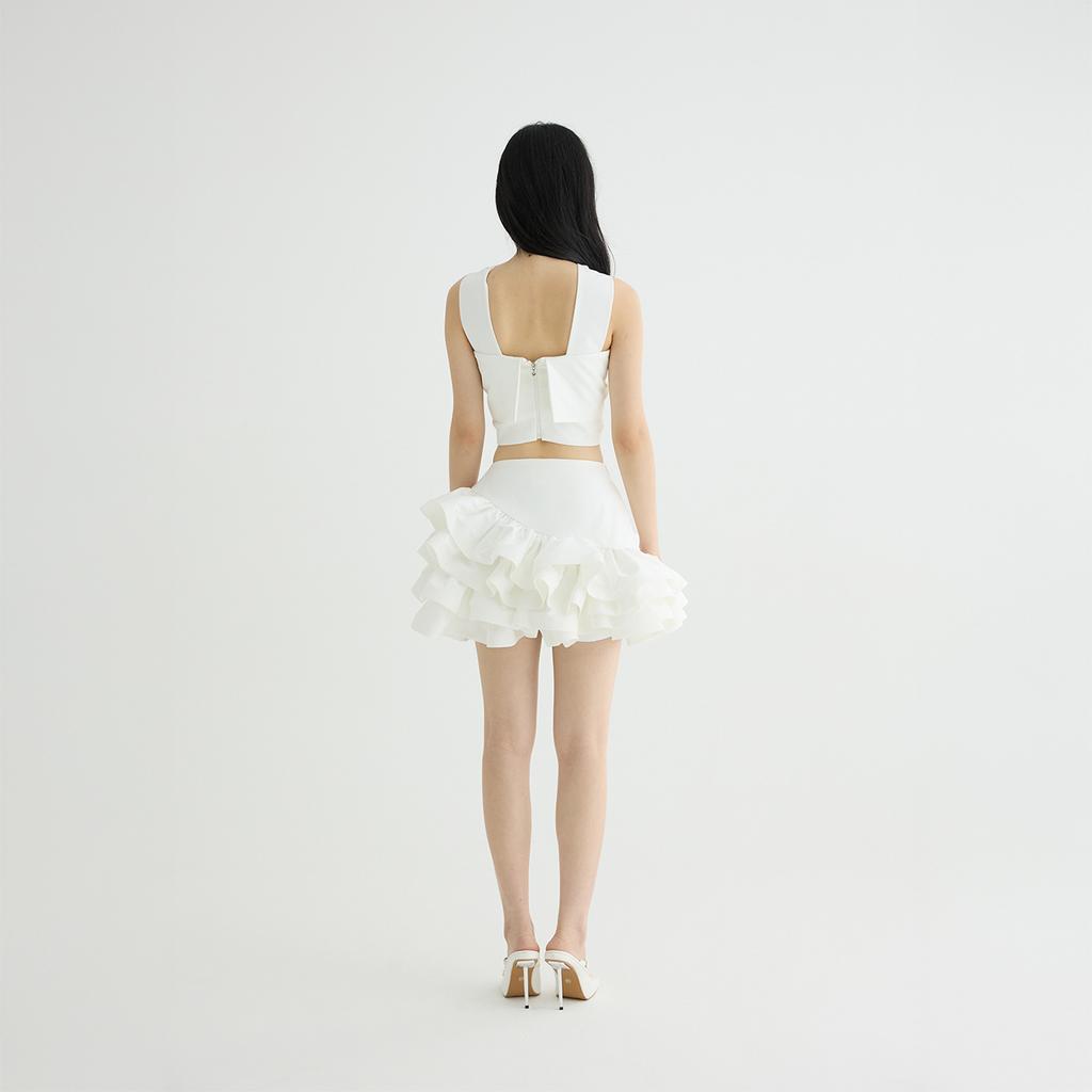 Leobyui Sliding Cake Skirt White