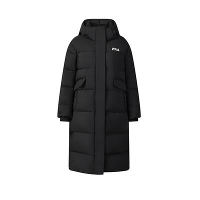 Fila Оригинальная RGB Красочная Модная Простая Личность Ретро Классическая Универсальная Повседневная Удобная Теплая Длинная Пуховая Куртка с Капюшоном F11W549905F-BK