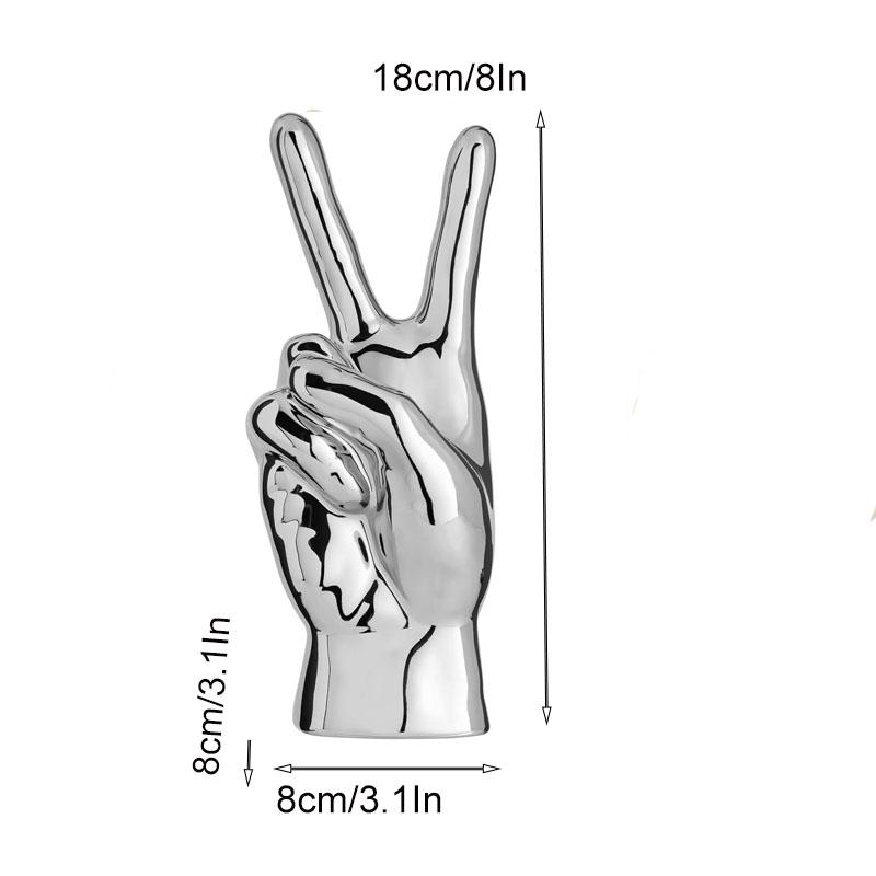 Resin Hand Finger Gesture Figurine Sculpture Decor Abstract Hand Love Gesture Statue Figurines Wedding Home Desktop Decor