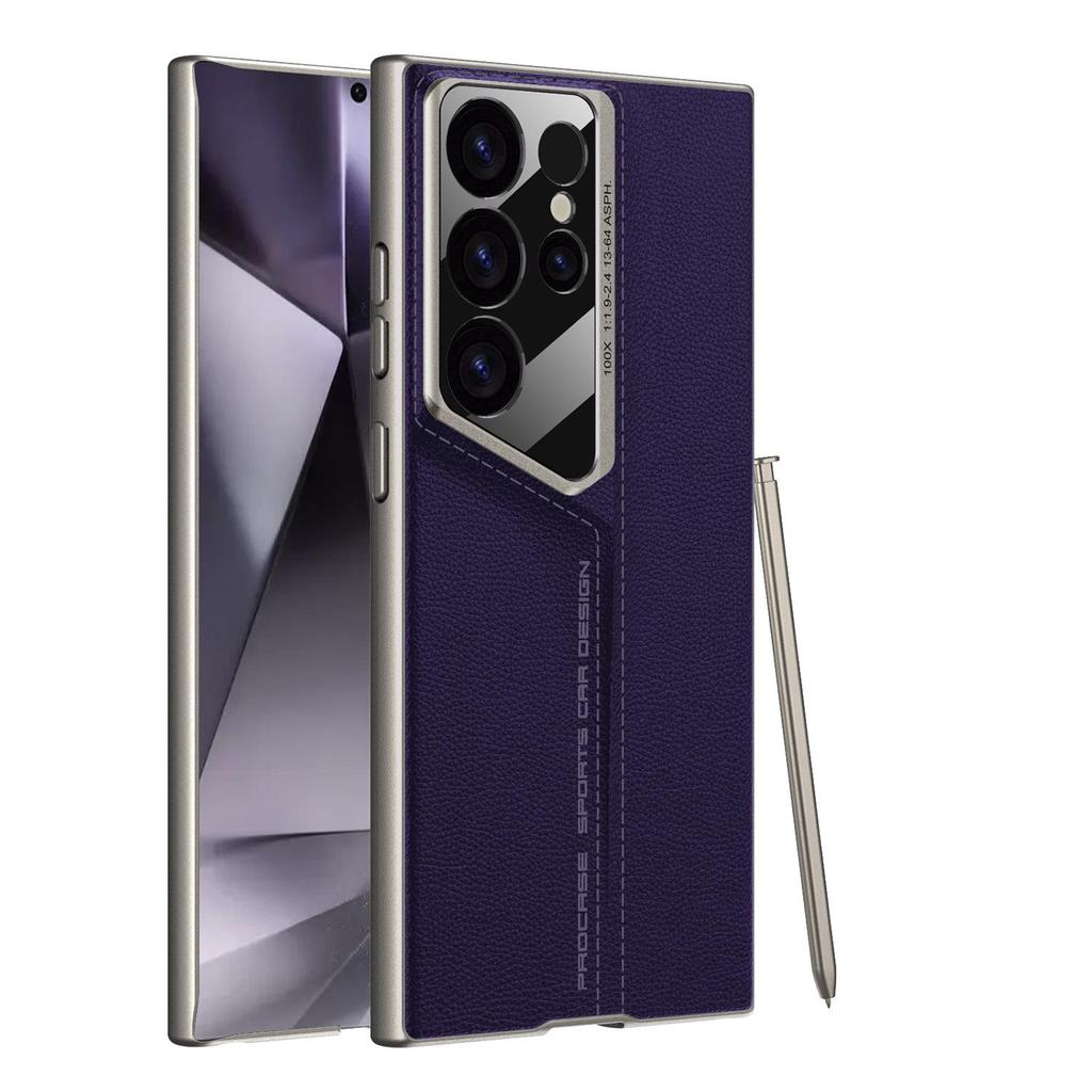 Защитный чехол-книжка из кожи с лезвием для Samsung S24 Ultra/S23 Ultra