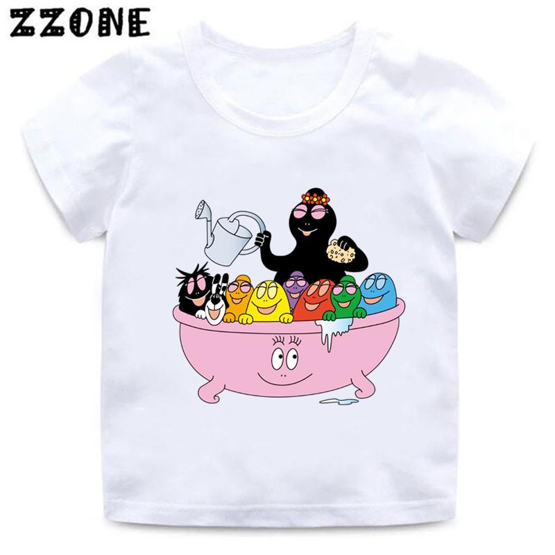 Hot Sale Cute Barbapapa Print Cartoon Kids TShirts Girls Clothes Baby Boys Short Sleeve T shirt Summer Children Topsooo5162