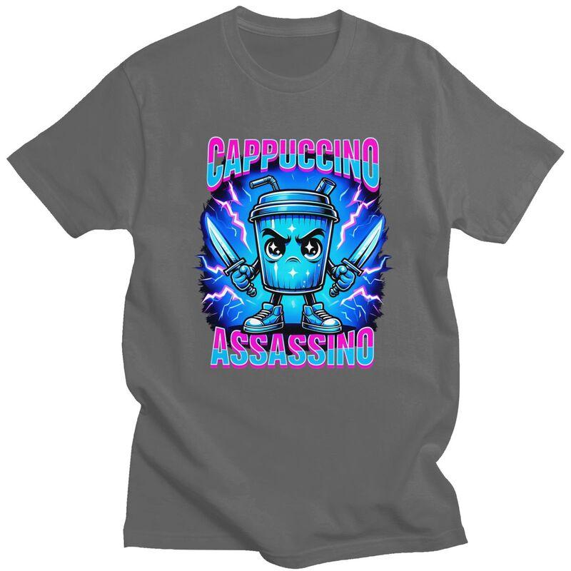 Italian Brainrot Cappuccino Assassino T Shirts 100 Cotton Tee Tops Summer O Neck Tshirts Casual Short Sleeve Clothes
