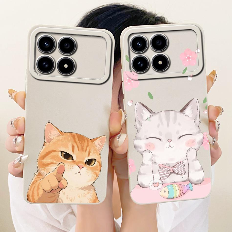 For Xiaomi Redmi K90 Cute Cat Flower Cartoon Phone Case For Redmi K 90 K90 Pro Max 5G Shockproof Soft Silicone Cases Bumpers