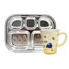Leburn Among Us Baby Food Tray Set, Mixed Colors, Handle Cup + 5 Stainless Steel Trays, Popular Korean Parenting Items
