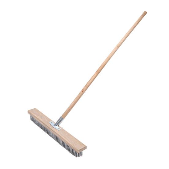 20/30/50CM Stainless Steel Wire Scrub Brush Heavy Duty Stiff Metal Bristle Scrubber Broom Concrete Patio Floor Moss Removal Deck Cleaning Brush