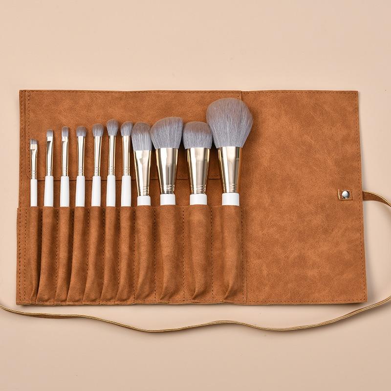 11Pcs Makeup Brush Set, Full Face Cosmetic Brushes with PU Storage Pouch