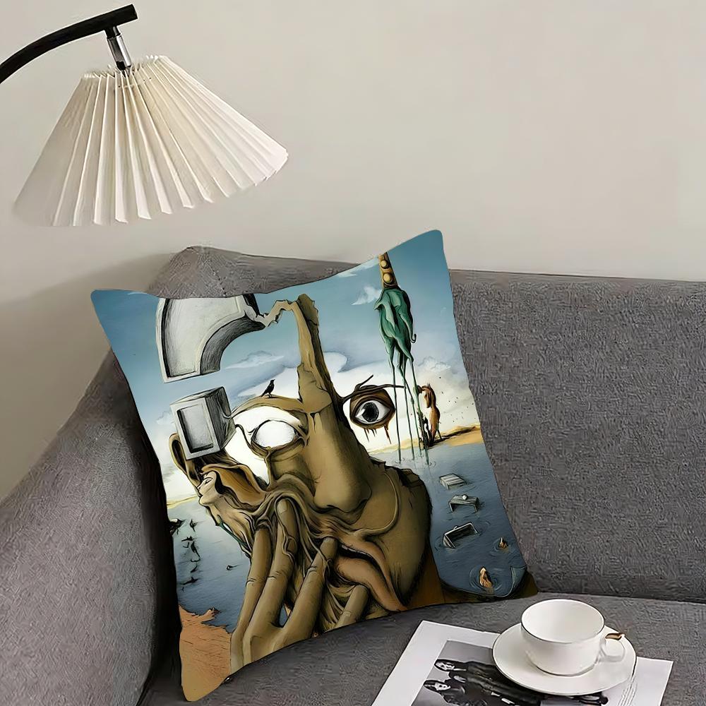 SSalvador DaliI Art Cushion Cover Pillowcase Ultra Soft Skin Friendly Fabric Cloud Like Comfort Concealed Zipper
