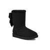 UGG Classic Double Bow Short Warm Durable Non-Slip Classic Double Bow Lined Mid-Calf Snow Boots Women Boots Black 1127131-BLK