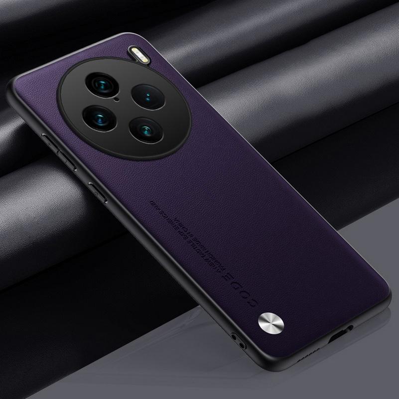 Простой кожаный чехол для VIVO X100 Pro X90 Pro + X80 Pro X70 Pro VIVO V29E V27 Pro V25 V23, роскошный жесткий защитный чехол для телефона