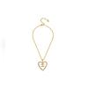 Chanel 2023 Cc Plated Heart Crystal Pendant Necklace costume necklace AB9922-B09972-NM120