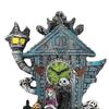 Halloween Cuckoo Clock Decoration Spooky Wall Clock Figurine Skeleton Pumpkin Wall Sculpture for Home Living Room Bedroom Decor