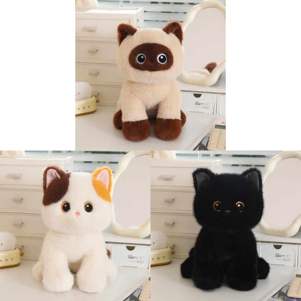 Плюшевая игрушка сиамский кот с наполнителем из полипропиленового хлопка для детей и взрослых