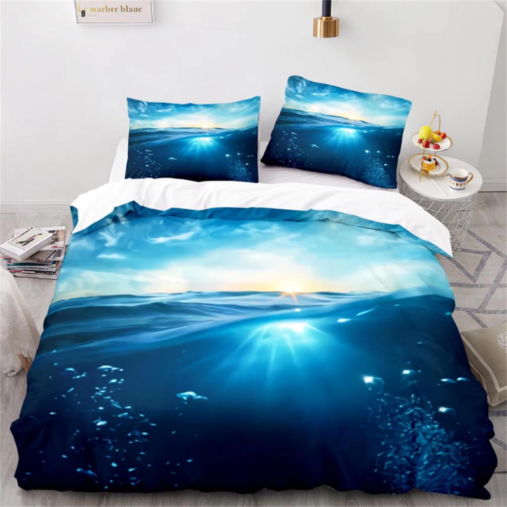 Комплект пододеяльников Wave, комплект постельного белья Sea Ocean Nautical, пододеяльник с парусником, размер Queen/King/Full/Twin, полиэстеровый пододеяльник