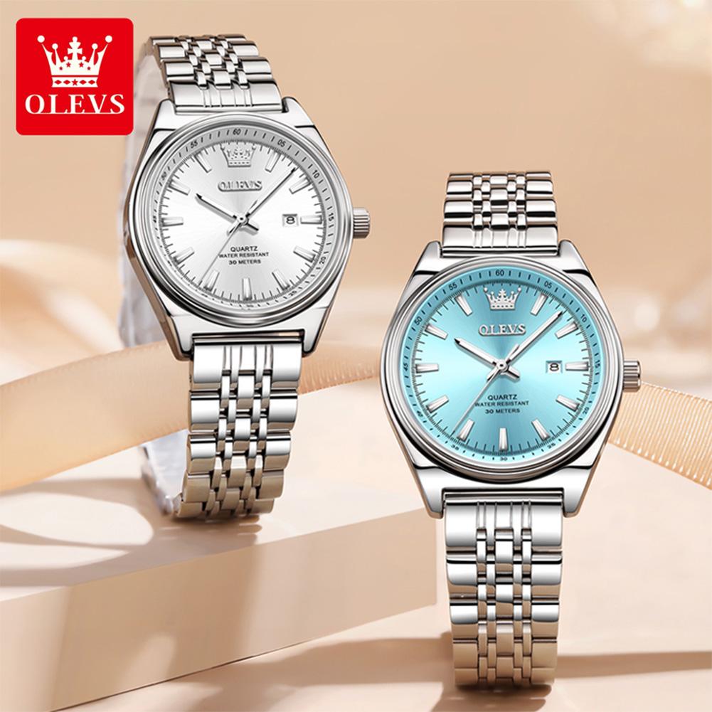 OLEVS Новые Модные Женские Кварцевые Наручные Часы с Фиолетовым Циферблатом, Роскошные Часы для Женщин, Водонепроницаемые, Повседневные, Платье, Женские Часы