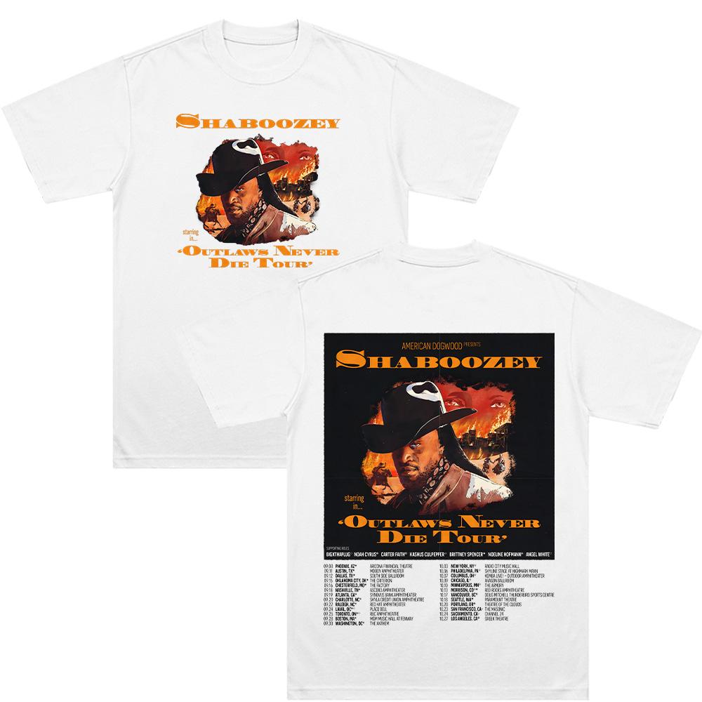 Shaboozey Outlaws Never Die Tour T-shirts O-neck Short Sleeve Tops Cotton Tee Shirt Fashion Unisex Casual Tops