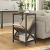 Narrow Side Table, End Table with 3-Tier Storage, V-Shaped Magazine Holder for Living Room, Bedroom, 40 x 30 x 61cm, Oak