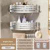 1-2PCS Bathroom Corner Shelf with Hook Towel Bar No Drill Space Aluminum Shower Storage Rack Bathroom Organizer