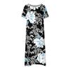 Women's Summer Casual Fashion Vintage Floral Print Round Neck Loose Dresses