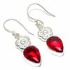 Mozambiq Garnet Gemstone 925 Sterling Silver Gift Jewelry Earring 1.77"