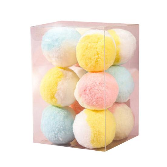 12Pcs/Box Helpful Good-looking Bite-resistant Kitten Toys Plush Material Little Cat Toy Balls Kitty Supplies