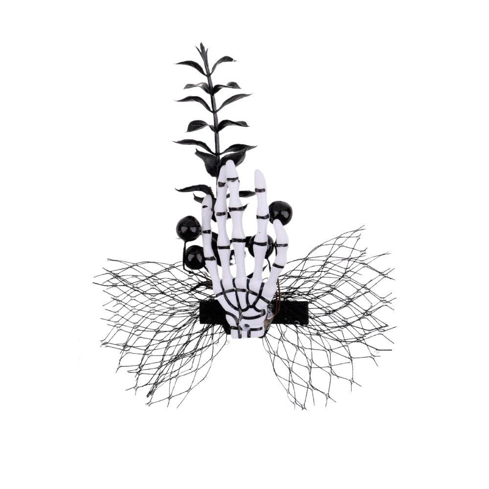 Flower Ghost Claw Hair Clip Harajuku Halloween Headwear Retro Skeleton Hand Hairpin Party Supply